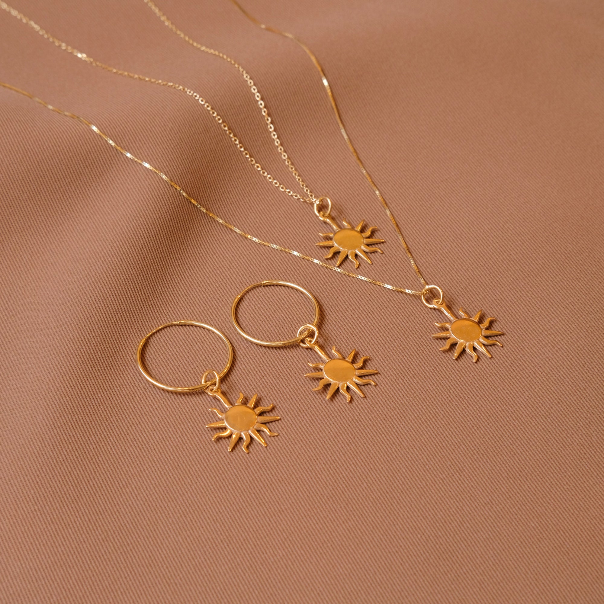 NANDI X SISTER Double Sun Pendant Hoop Earrings - Sister the brand