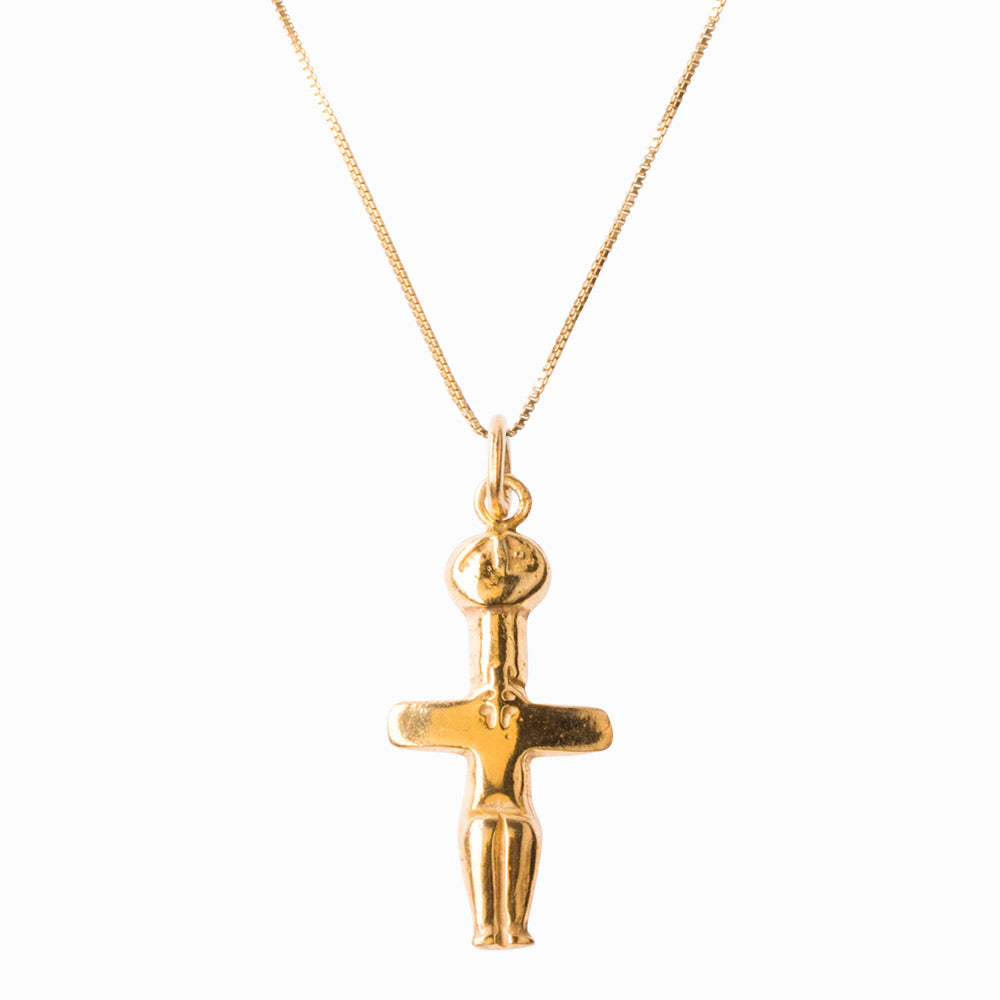 Neolithic Fertility Figurine Large Gold Pendant - Sister the brand