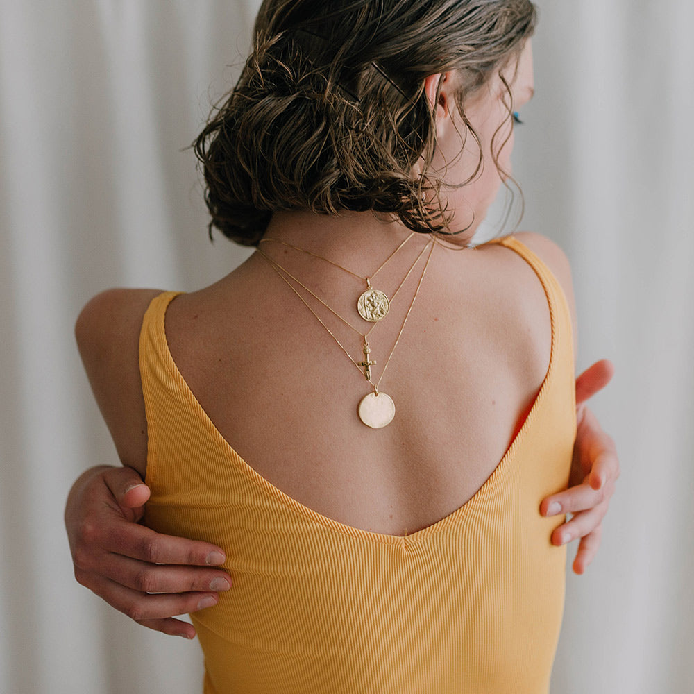 Neolithic Fertility Figurine Large Gold Pendant - Sister the brand
